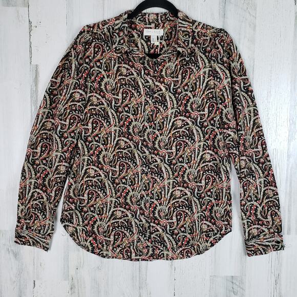 NWT See U Soon Bold Abstract Print Button Down Blouse Women's Size Small - Picture 1 of 11